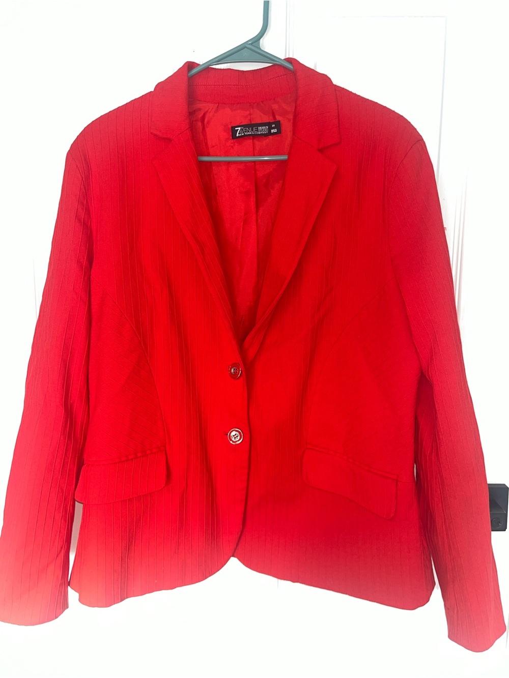 NY & Comany Red Blazer 7th Avenue women plus long sleeves size 20